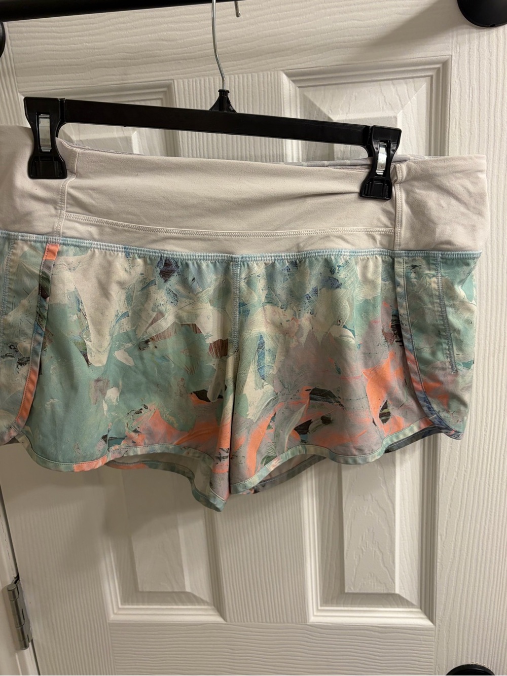 lululemon athletica Printed Athletic Shorts - Mint, Coral & Cream